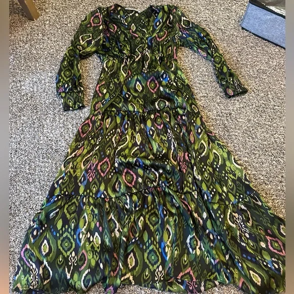 chinese dress ladies Zara Bardot Midi Dress in Tropical Print  L'Atelier London